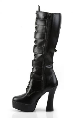 Pleaser ELECTRA-2042 Black Knee High Boots Pole Shoes