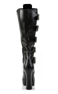 Pleaser ELECTRA-2042 Black Knee High Boots Pole Shoes