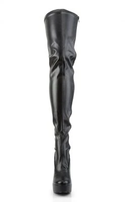 Pleaser Pole Shoes ELECTRA-3000Z Black Matte Thigh High Boots