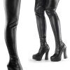 Pleaser Pole Shoes ELECTRA-3000Z Black Matte Thigh High Boots