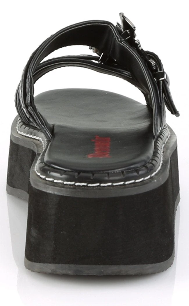 Demonia EMILY-100 Black Slide Sandals Shoes 6 Demonia EMILY-100 Black Slide Sandals Shoes