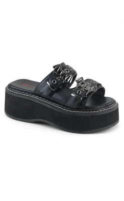 Demonia EMILY-100 Black Slide Sandals Shoes