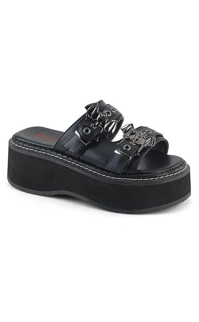 Demonia EMILY-100 Black Slide Sandals Shoes 3 Demonia EMILY-100 Black Slide Sandals Shoes