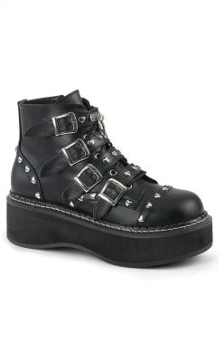 Demonia Shoes EMILY-315 Black Ankle Boots