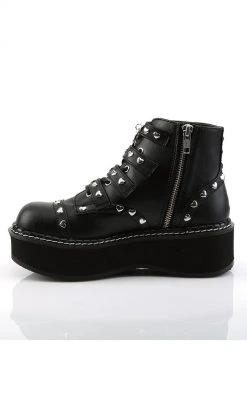 Demonia Shoes EMILY-315 Black Ankle Boots