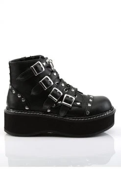 Demonia Shoes EMILY-315 Black Ankle Boots