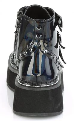 Demonia EMILY-315 Black Holographic Ankle Boots Shoes 10 Demonia EMILY-315 Black Holographic Ankle Boots Shoes
