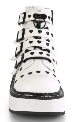 Demonia Shoes EMILY-315 White Ankle Boots