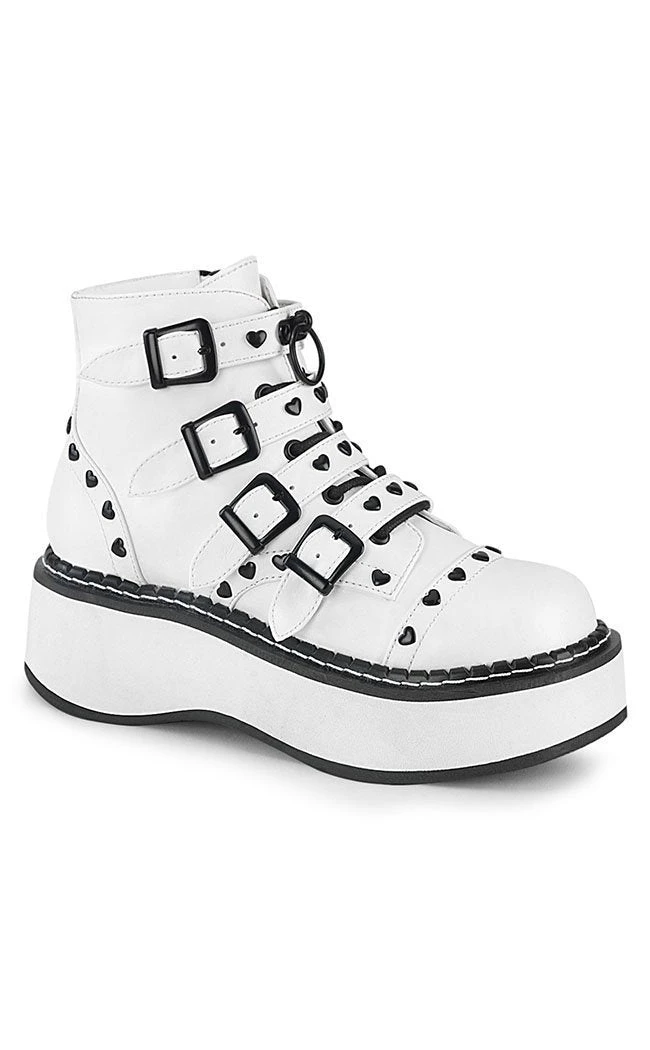 Demonia Shoes EMILY-315 White Ankle Boots 3 Demonia Shoes EMILY-315 White Ankle Boots