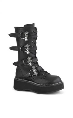 Demonia EMILY-322 Bat Buckle Knee High Boots Shoes