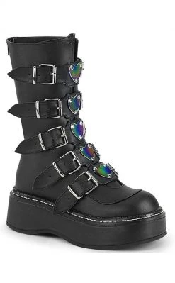 Demonia Shoes EMILY-330 Black Vegan Leather Boots