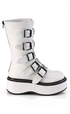 Demonia EMILY-330 White Vegan Leather Boots