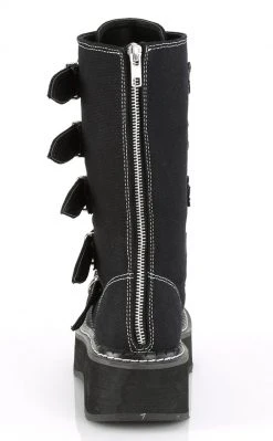 Demonia EMILY-341 Black Canvas Boots Shoes