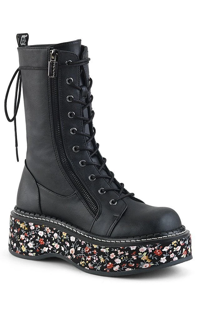 Demonia EMILY-350 Black Floral Boots 7 Demonia EMILY-350 Black Floral Boots