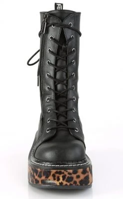 Demonia EMILY-350 Black Leopard Boots Shoes