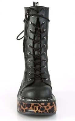 Demonia EMILY-350 Black Leopard Boots (Last Pair: Size 9)