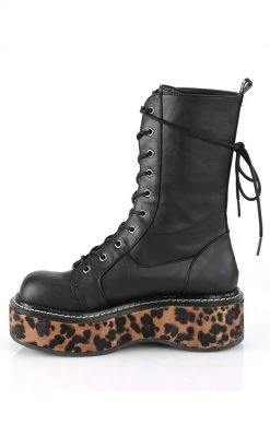 Demonia EMILY-350 Black Leopard Boots Shoes 9 Demonia EMILY-350 Black Leopard Boots Shoes