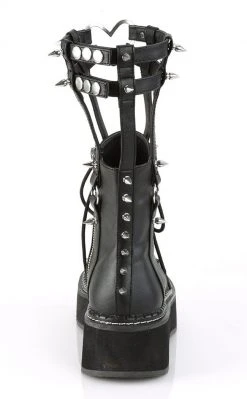 Demonia Shoes EMILY-357 Black Vegan Leather Ankle Boots