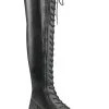 Demonia EMILY-375 Black Vegan Leather Thigh High Boots 1 Demonia EMILY-375 Black Vegan Leather Thigh High Boots