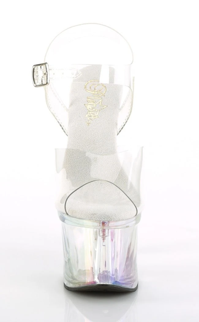 Pleaser Pole Shoes ESTEEM-708RBP Clear Hologram Peeptoe Heels 4 Pleaser Pole Shoes ESTEEM-708RBP Clear Hologram Peeptoe Heels