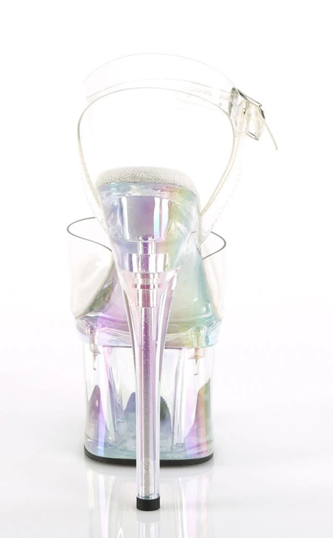 Pleaser Pole Shoes ESTEEM-708RBP Clear Hologram Peeptoe Heels 6 Pleaser Pole Shoes ESTEEM-708RBP Clear Hologram Peeptoe Heels