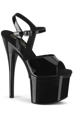 Pleaser ESTEEM-709 Black Patent Heels Pole Shoes