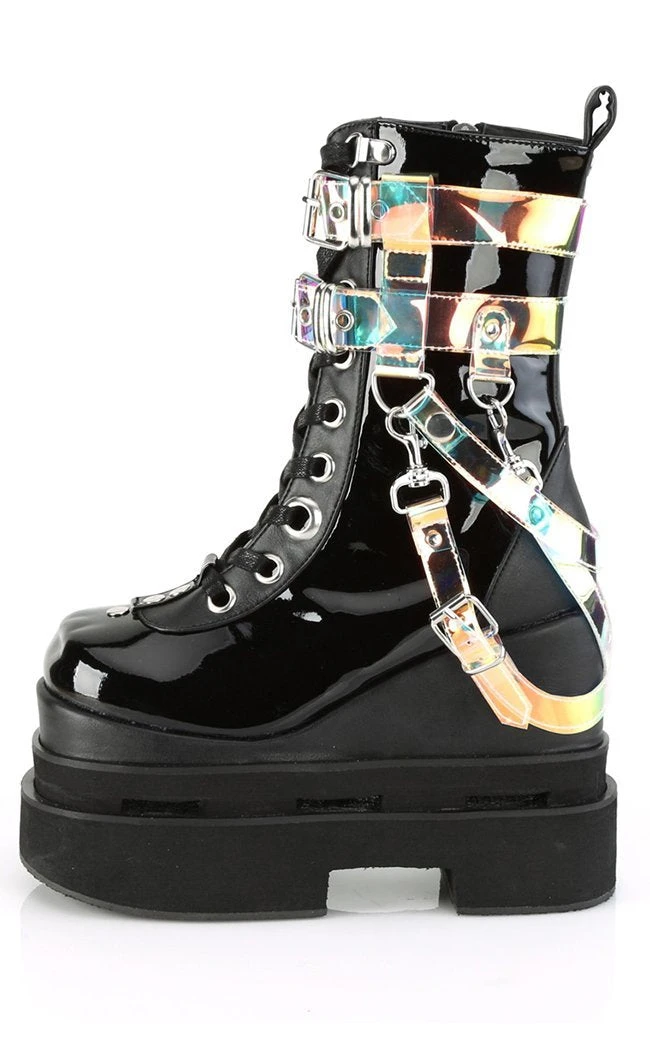 Demonia Shoes ETERNAL-115 Black Patent Ankle Boots 5 Demonia Shoes ETERNAL-115 Black Patent Ankle Boots