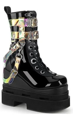 Demonia Shoes ETERNAL-115 Black Patent Ankle Boots