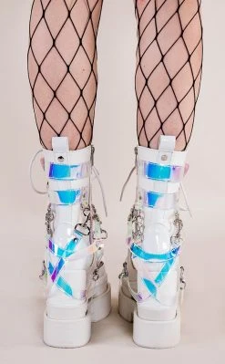 Demonia Shoes ETERNAL-115 White Vegan Ankle Boots