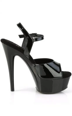 Pleaser Pole Shoes EXCITE-609 Black Patent Platform Heels