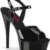 Pleaser Pole Shoes EXCITE-609 Black Patent Platform Heels