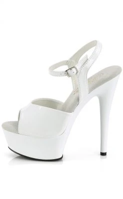 Pleaser EXCITE-609 White Patent Platform Heels Pole Shoes