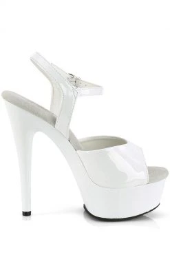 Pleaser EXCITE-609 White Patent Platform Heels Pole Shoes
