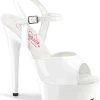Pleaser EXCITE-609 White Patent Platform Heels Pole Shoes