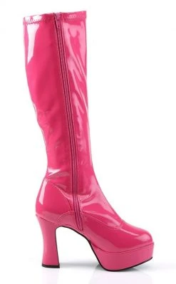 Funtasma Sale EXOTICA-2000 H. Pink Str Pat Boots Last Pair: Size 9
