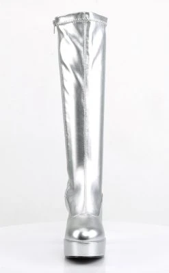 Funtasma EXOTICA-2000 Silver Patent Gogo Boots