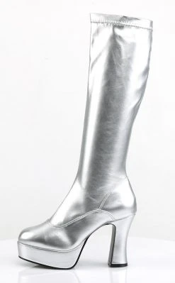 Funtasma EXOTICA-2000 Silver Patent Gogo Boots
