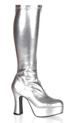 Funtasma EXOTICA-2000 Silver Patent Gogo Boots