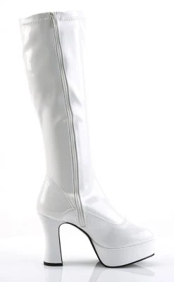 Funtasma EXOTICA-2000 White Stretch Patent Boots