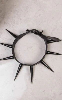 Cold Black Heart EXTRA Dark Malevolence Super Long Spiked Choker