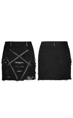 Punk Rave Enmity Denim Mini Skirt