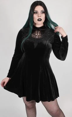 Punk Rave Ensnared Velvet Dress | Black | Plus Size Clothing