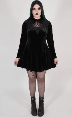 Punk Rave Ensnared Velvet Dress | Black | Plus Size Clothing 10 Punk Rave Ensnared Velvet Dress | Black | Plus Size Clothing