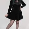 Punk Rave Ensnared Velvet Dress | Black | Plus Size Clothing