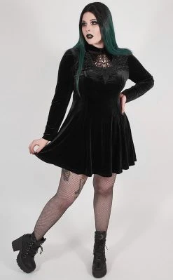 Punk Rave Ensnared Velvet Dress | Black | Plus Size Clothing