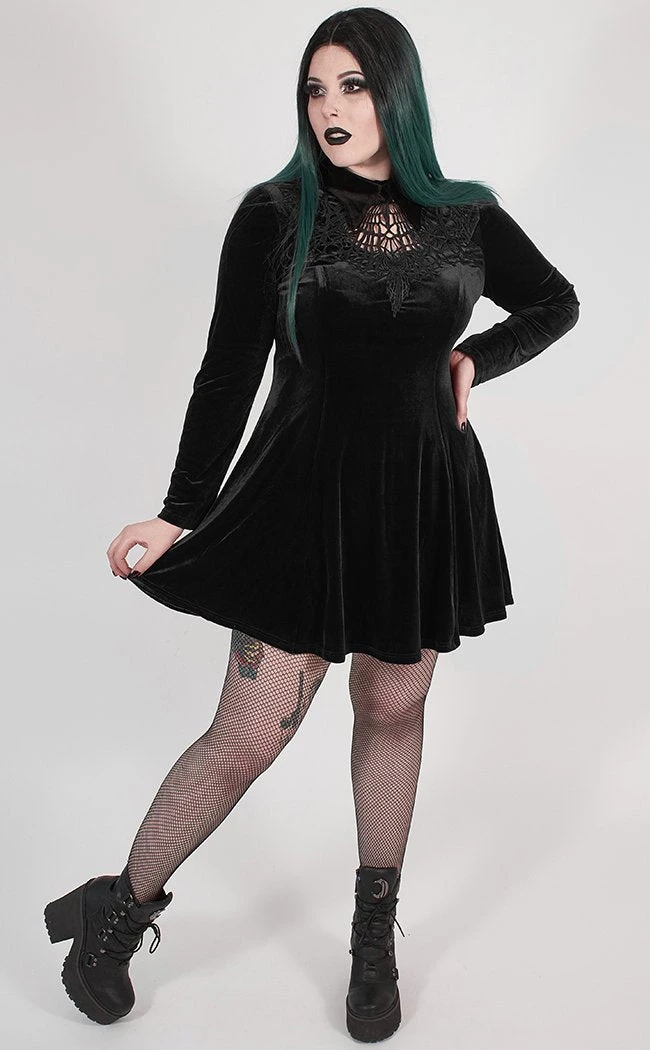Punk Rave Ensnared Velvet Dress | Black | Plus Size Clothing 3 Punk Rave Ensnared Velvet Dress | Black | Plus Size Clothing