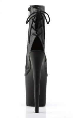 Pleaser Pole Shoes FLAMINGO-1018 Black Matte Ankle Boots