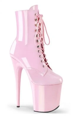 Pleaser Pole Shoes FLAMINGO-1020 Baby Pink Patent Boots