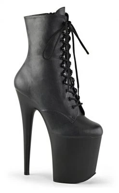 Pleaser Pole Shoes FLAMINGO-1020 Black Matte Ankle Boots