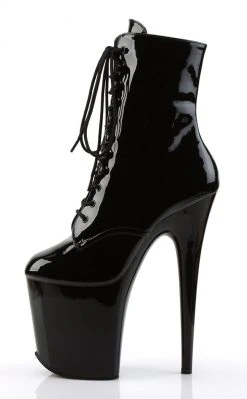 Pleaser Pole Shoes FLAMINGO-1020 Black Patent Ankle Boots (Au Stock)